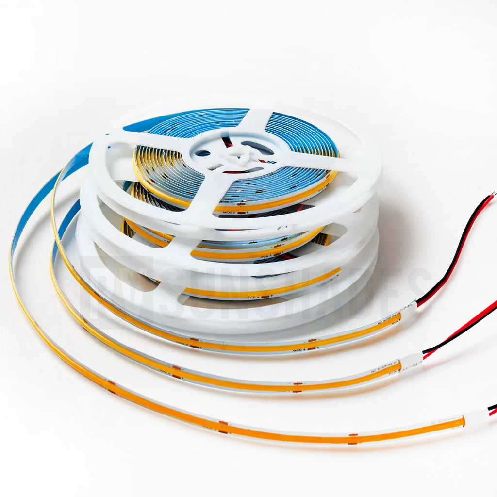 COB LED Strip Light Warm White 10M Roll High Density 480 LEDs Dotless Self Adhesive IP20 3000k (24V) - HOMALL