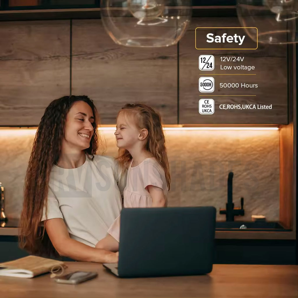 COB LED Strip Light Cool White 10M Roll High Density 480 LEDs Dotless Self Adhesive IP20 6500k (12V) - HOMALL