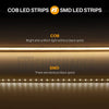 Waterproof COB LED Strip Light Cool White 10M Roll 480 LEDs Dotless Self Adhesive IP68 6500k (12V) - HOMALL