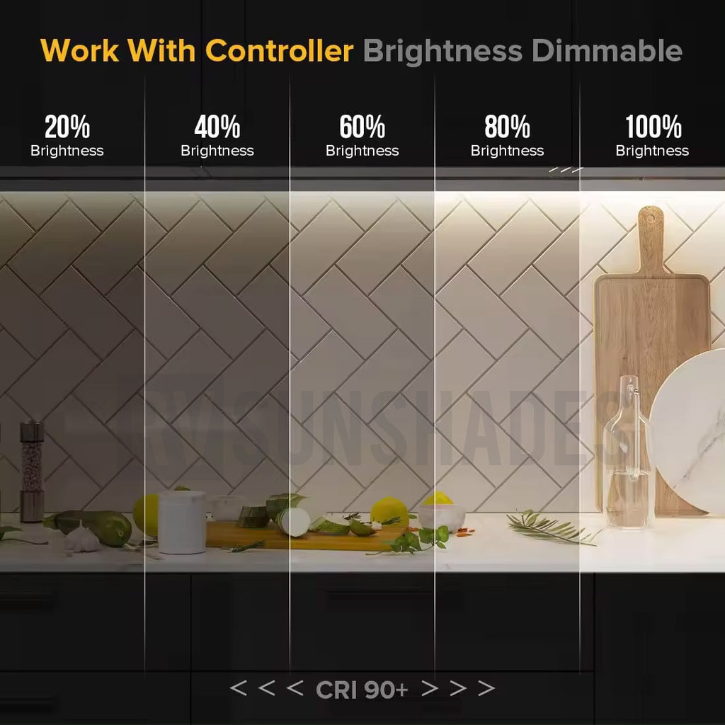 COB LED Strip Light Warm White 10M Roll High Density 480 LEDs Dotless Self Adhesive IP20 3000k (12V) - HOMALL