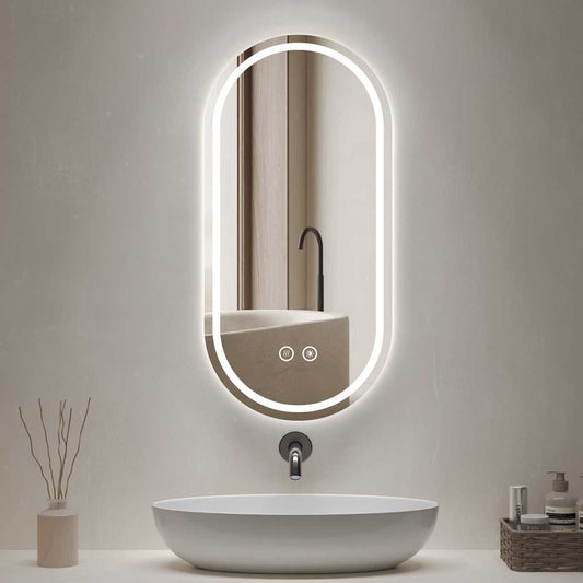Bathroom Mirror with LED light, 3 Color Temperatures Adjustable, Defog 600x900 Smart Mirror (HM1010)