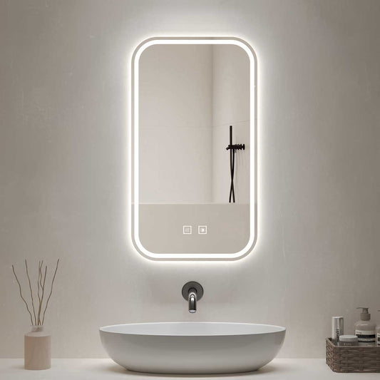 Bathroom Mirror with LED light, 3 Color Temperatures Adjustable, Defog 600x800 Smart Mirror (HM1037)
