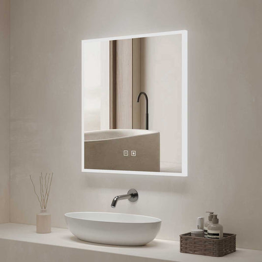 Bathroom Mirror with LED light, 3 Color Temperatures Adjustable, Defog 600x800 Smart Mirror (HM3008)