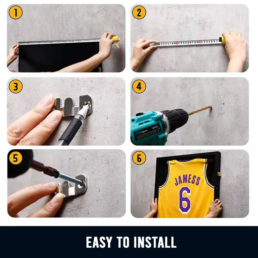 Sport Jersey Frame Display Frame 80x60cm – Black Modern Square Profile