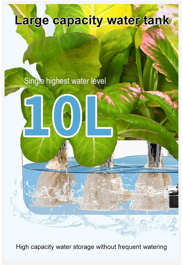 HydroTower Indoor 3-Level Hydroponic Grow Tower System Kit Built-in LED Grow Light (66 Plants) SS366