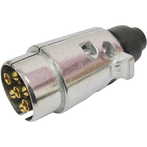 7 Pin Round Plug Metal Adapter Connector Best Trailer Plug Caravan Boat - HOMALL