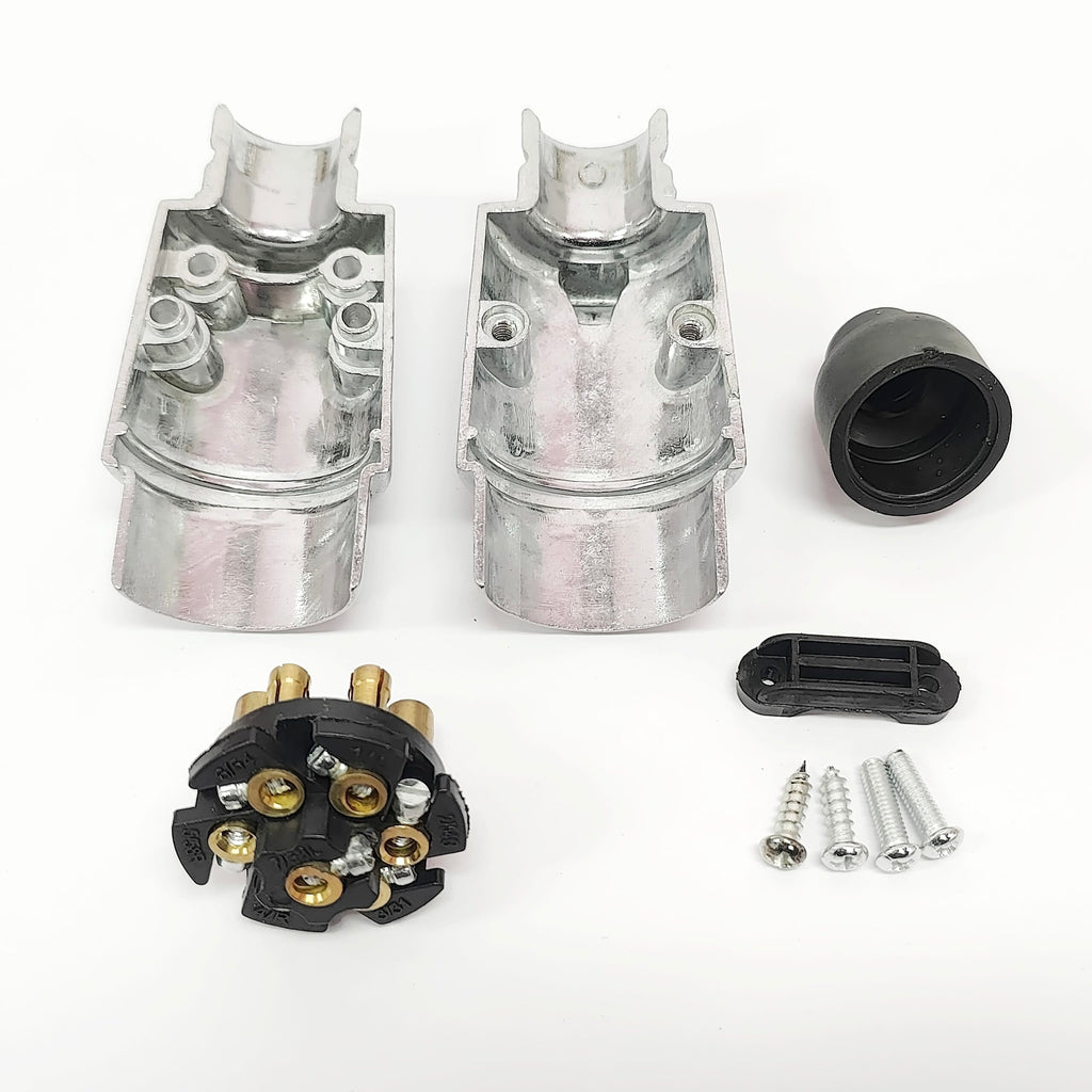 7 Pin Round Plug Metal Adapter Connector Best Trailer Plug Caravan Boat - HOMALL