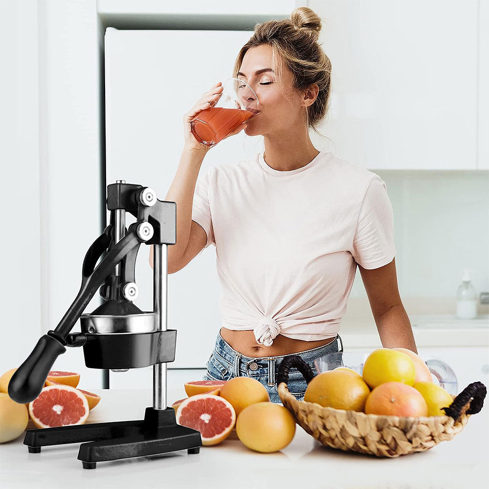 Hand Press Juicer Fast Extract 304 SS + Cast Alloy Fruit Extractor Squeezer Orange Citrus Manual Juicer