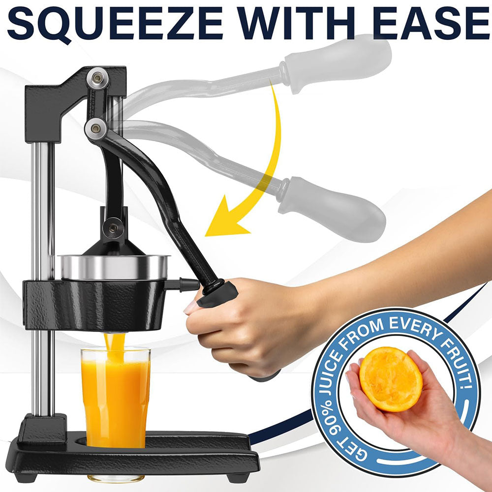 Hand Press Juicer Fast Extract 304 SS + Cast Alloy Fruit Extractor Squeezer Orange Citrus Manual Juicer