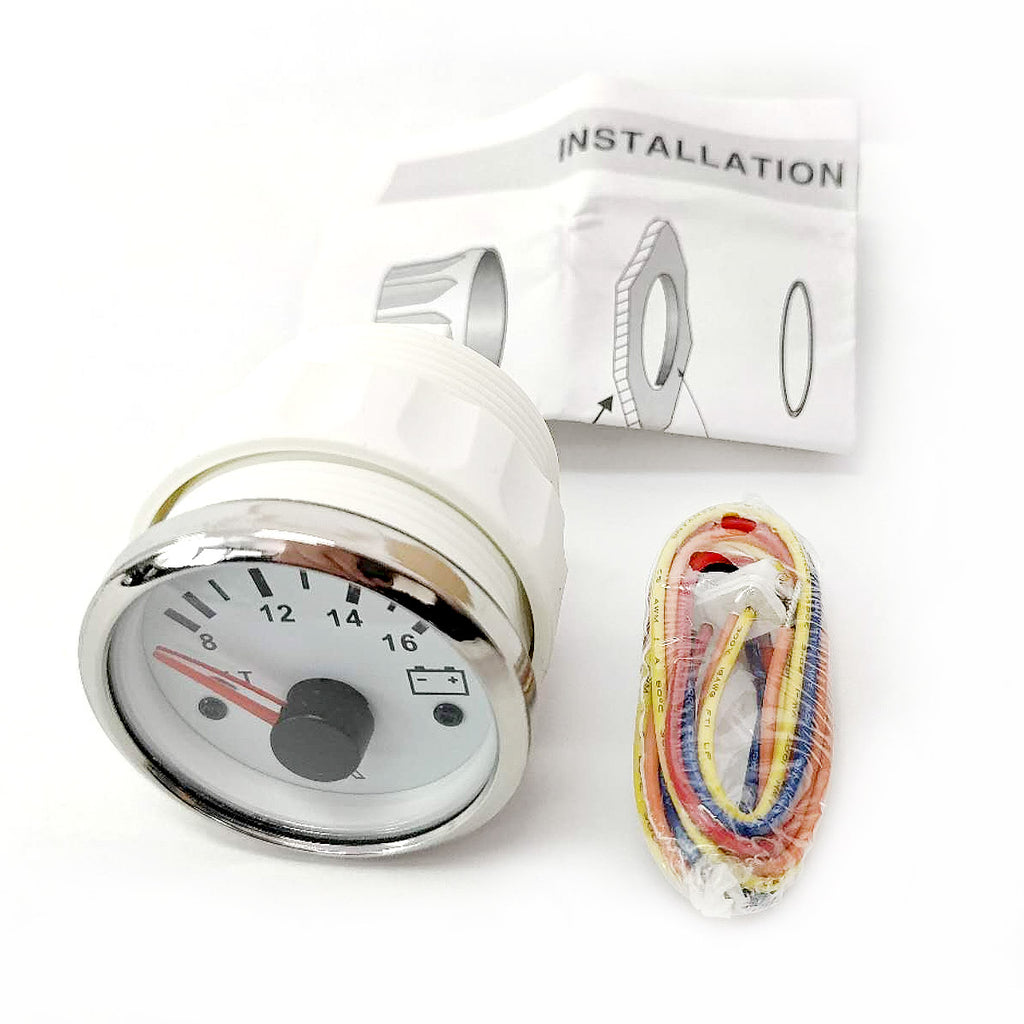 Car Marine Voltmeter Gauge 8-16V Car Boat Battery Voltage Meter Steel Bezel by KUS - HOMALL